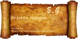 Brichta Gyöngyi névjegykártya